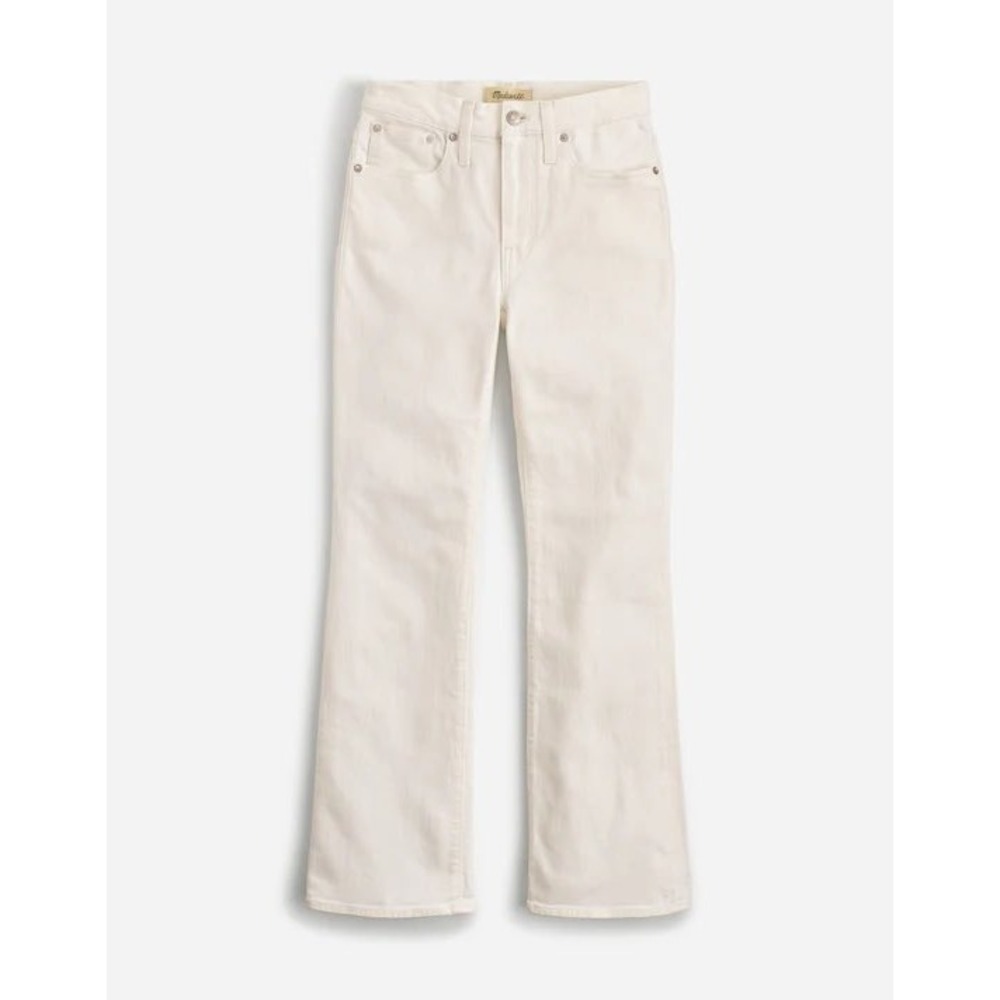 Madewell Kick Out Crop Jeans in Pure White Super Stretch Size 30